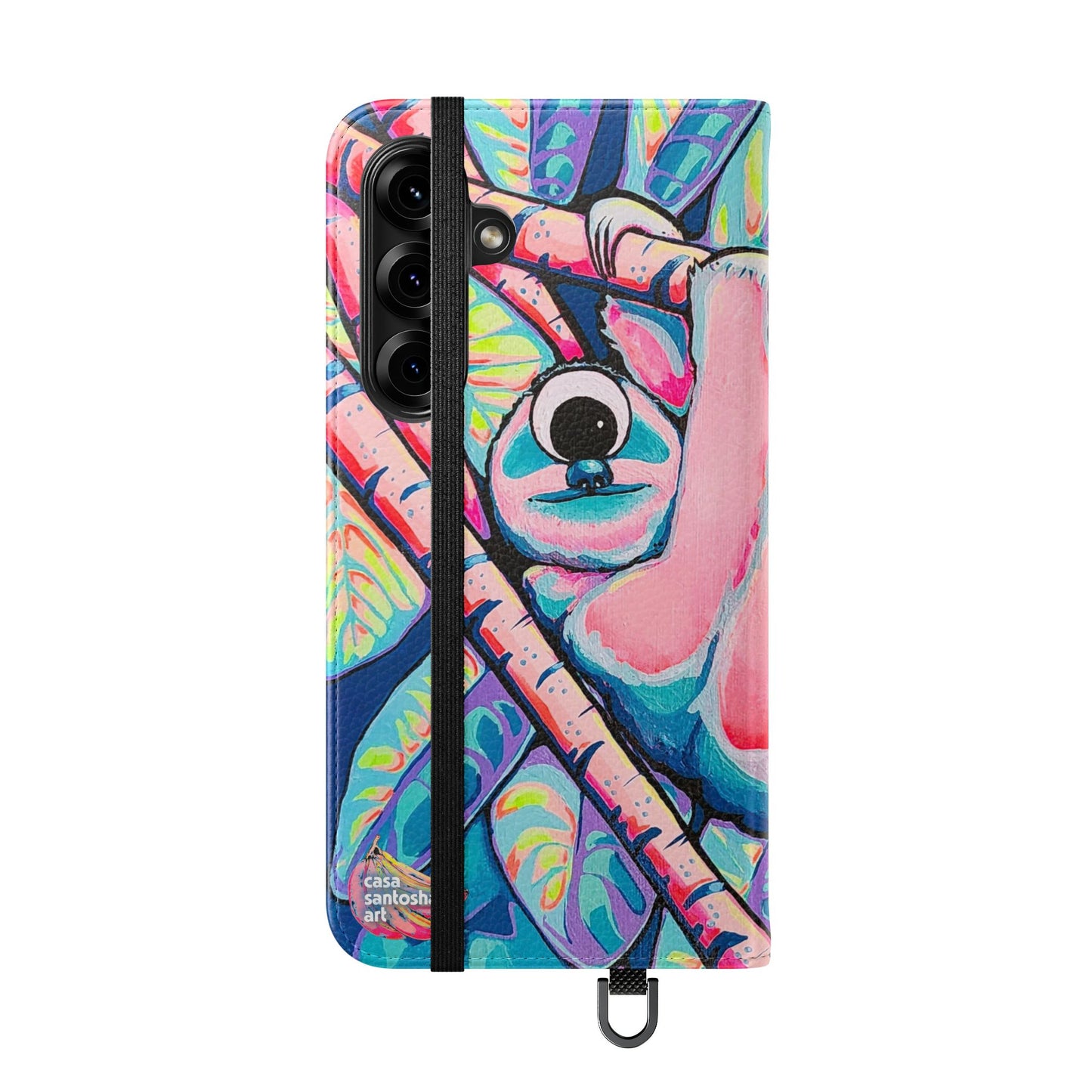Cyclops Sloth Flip Phone Case – Wallet Cover with Card Slots