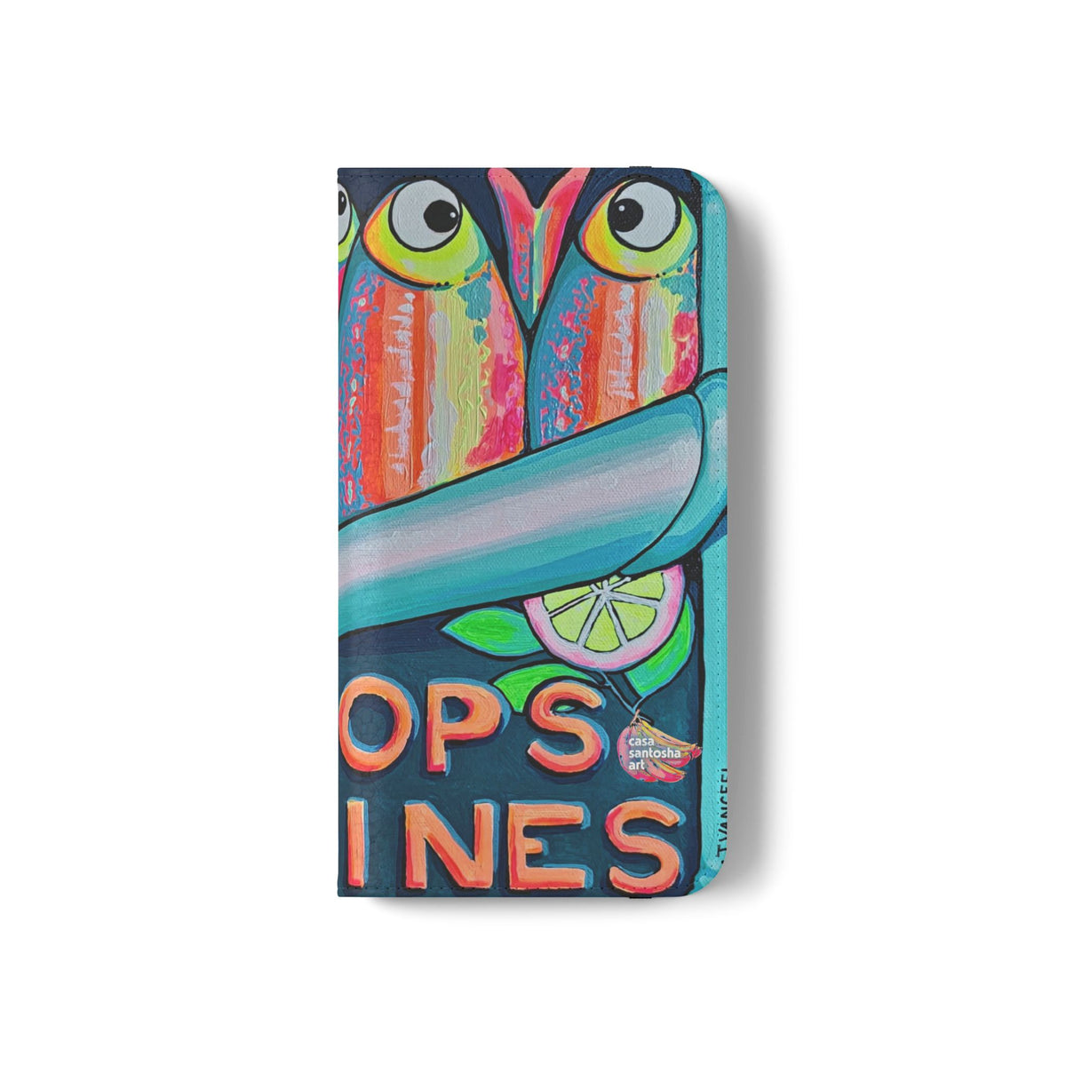 Neon Sardines Flip Phone Case – Wallet Cover with Card Slots