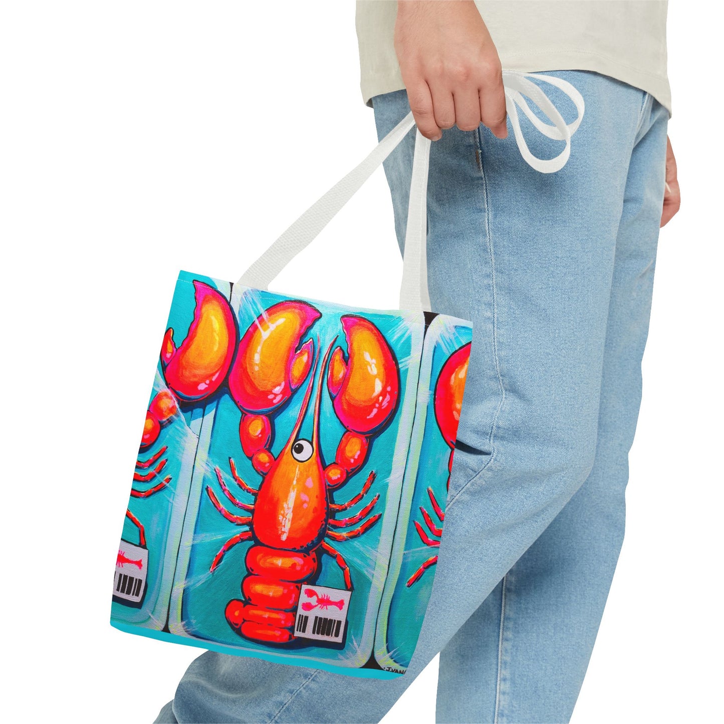 Premium Neon Lobster Tote Bag, Original Artist Design, Reusable Shopping Tote,  Eco-Friendly