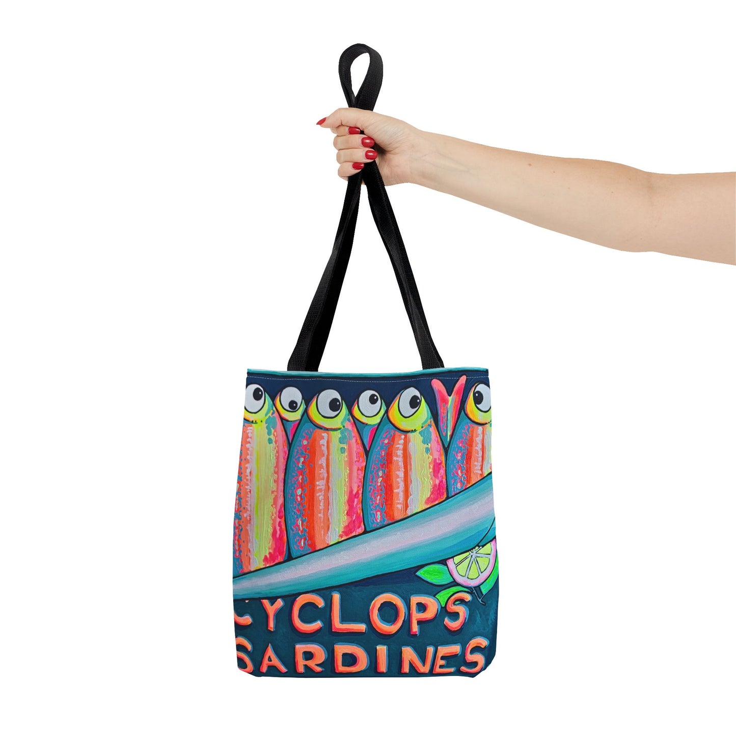 Premium Neon Sardines Tote Bag, Original Artist Design, Reusable Shopping Tote, Eco-Friendly