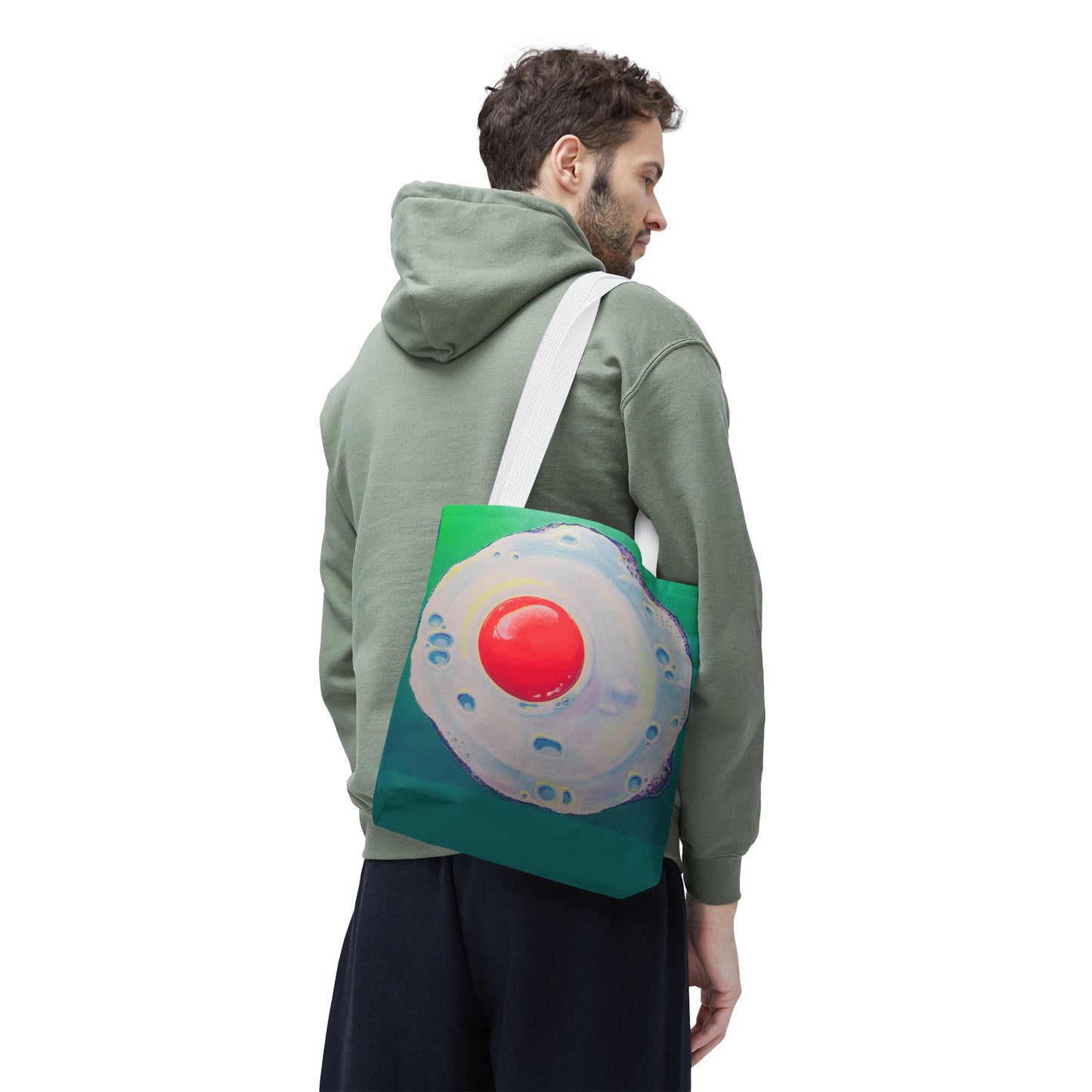 Premium Neon Fried Egg Tote Bag, Original Artist Design, Reusable Shopping Tote,  Eco-Friendly