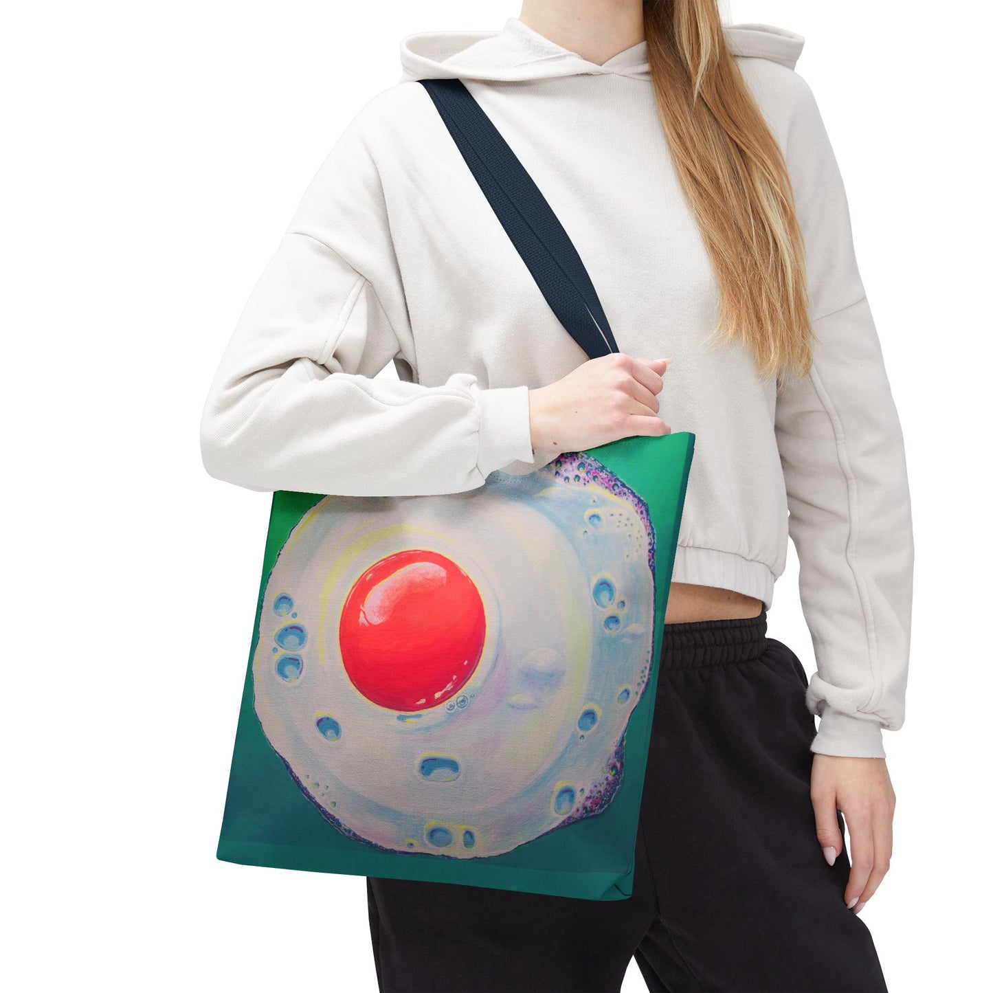 Premium Neon Fried Egg Tote Bag, Original Artist Design, Reusable Shopping Tote,  Eco-Friendly