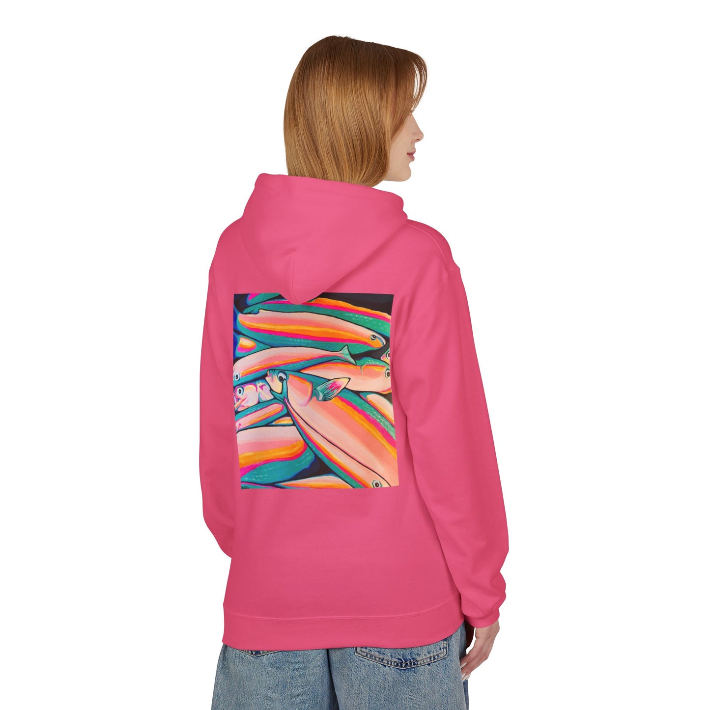 Unisex Neon Fish Soft Hoodie