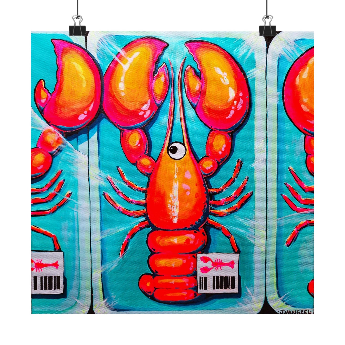 Neon Lobster Giclée Art Poster