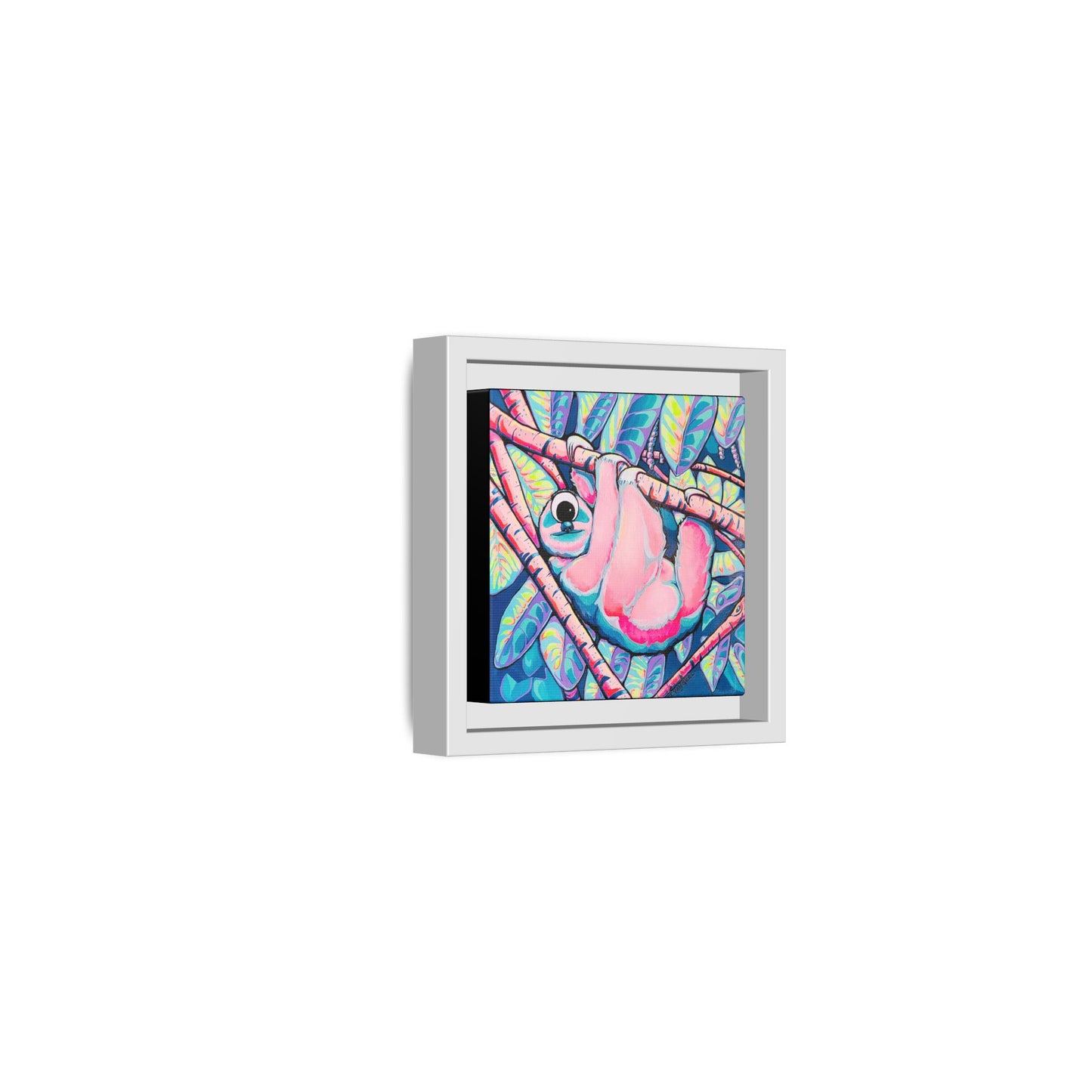 Framed Cyclops Sloth Canvas Print