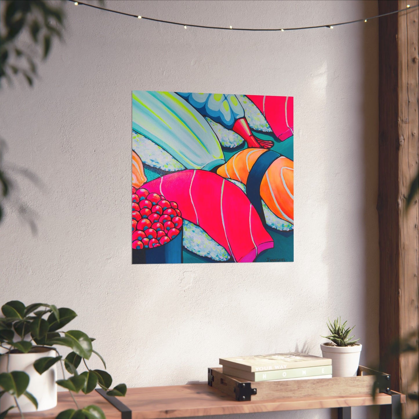 Neon Sushi Giclée Art Poster