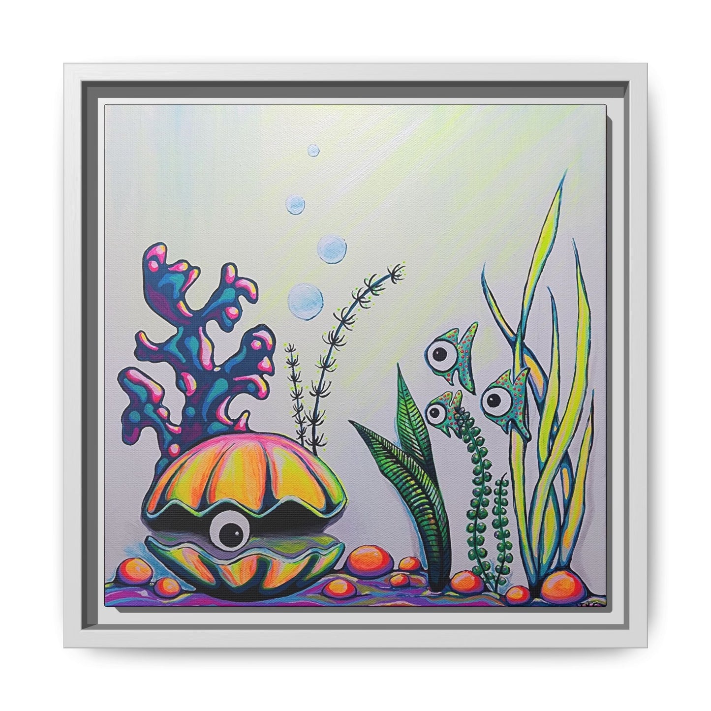 Framed Cyclops Clam Canvas Print