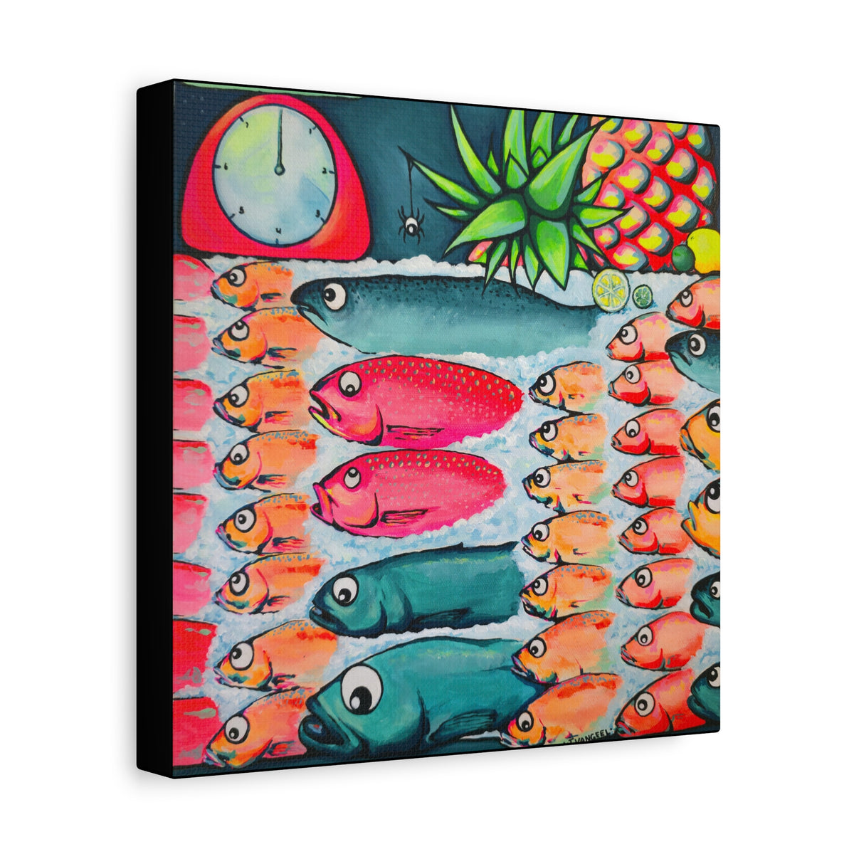 Neon Cabo Fish Market Canvas Wall Art