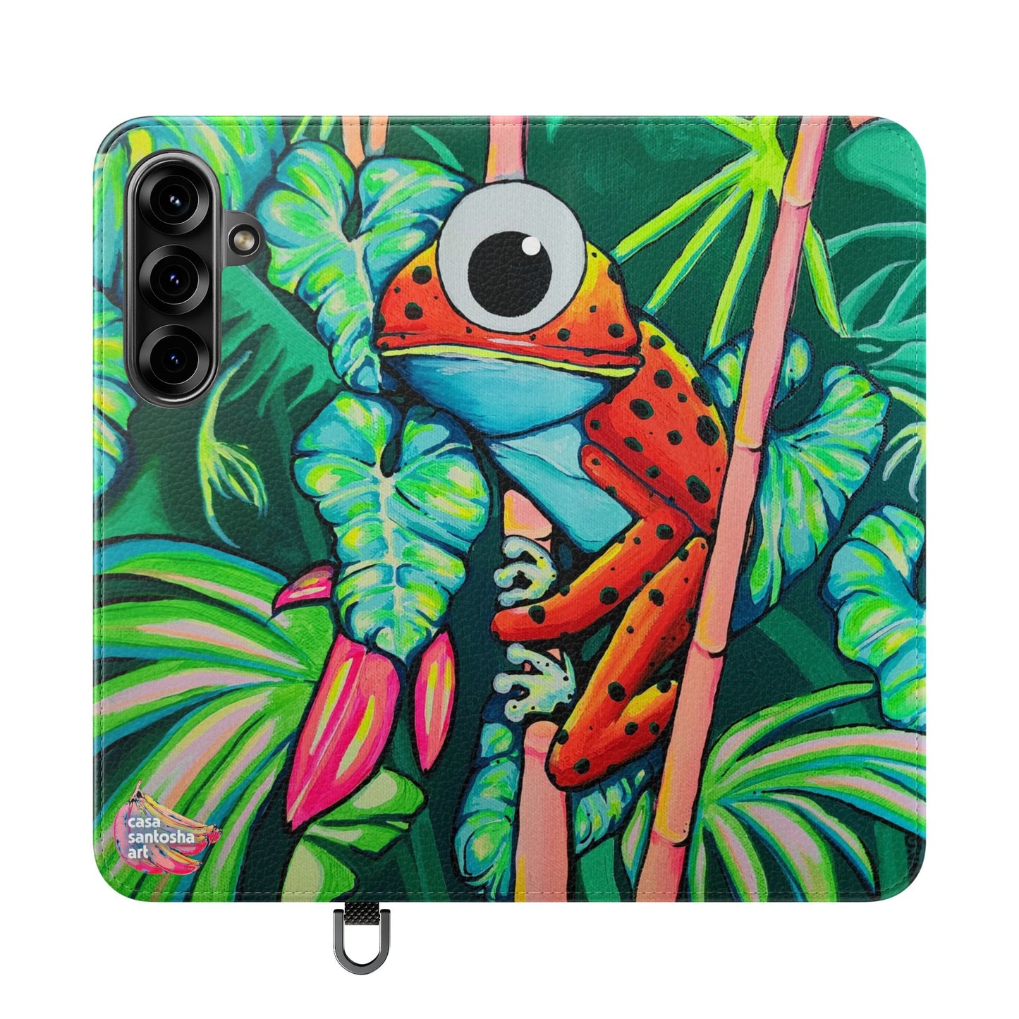 Cyclops Red Frog Flip Phone Case – Wallet Cover with Card Slots