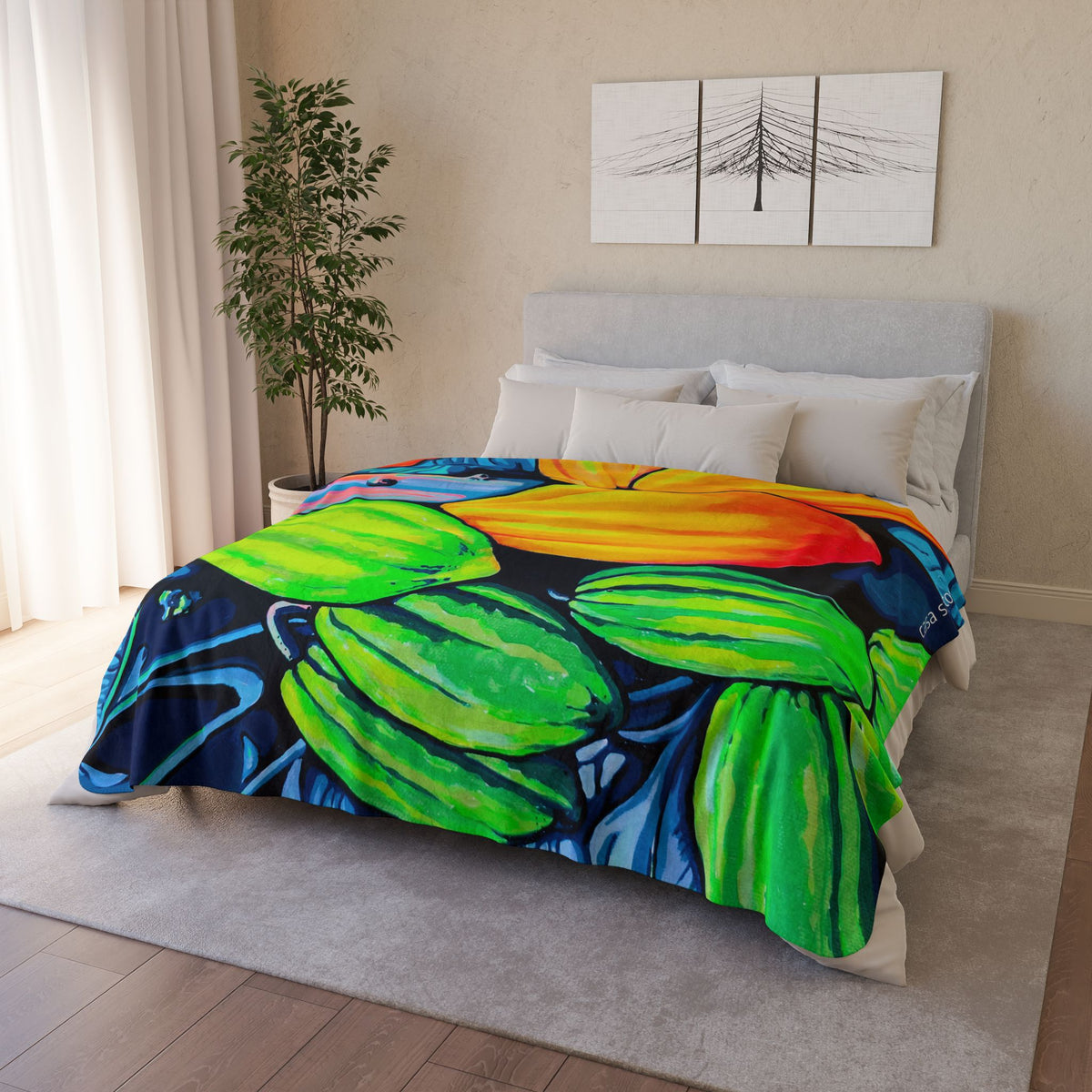 Neon Cacao Fleece Sherpa Blanket