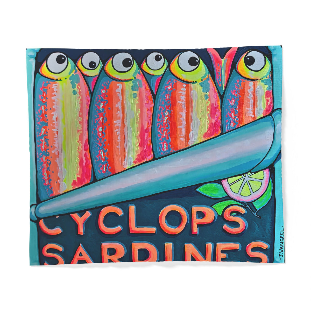 Neon Sardines Duvet Cover
