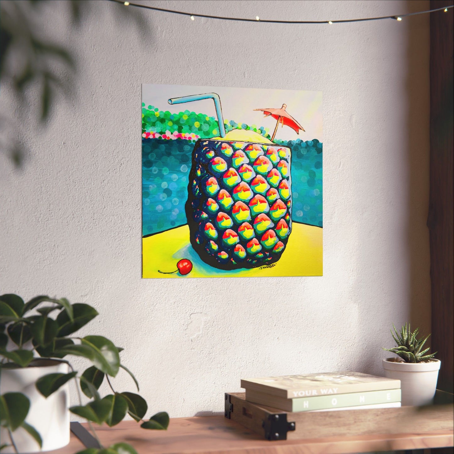 Neon Piña Colada Giclée Art Poster