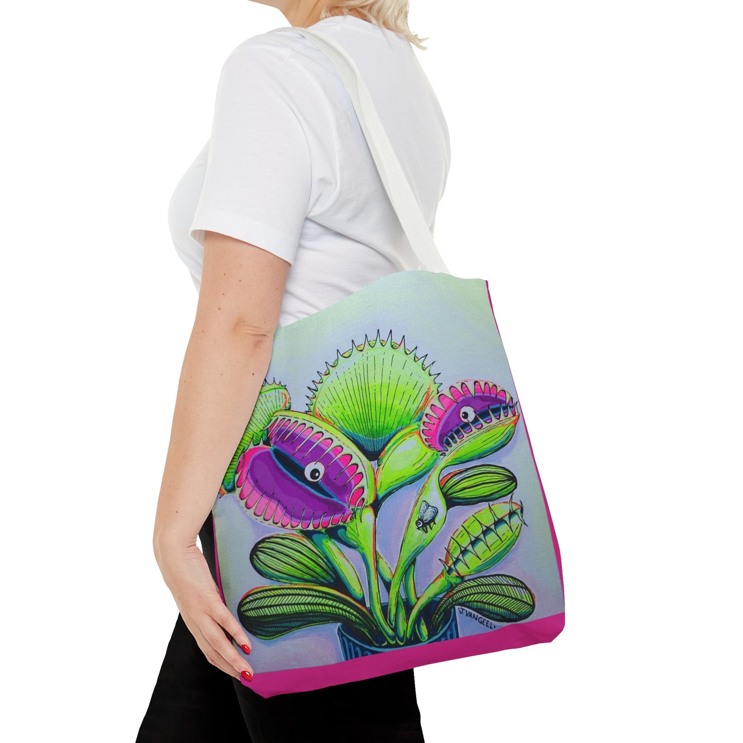 Premium Cyclops Venus Fly Trap Tote Bag, Original Artist Design, Reusable Shopping Tote,  Eco-Friendly