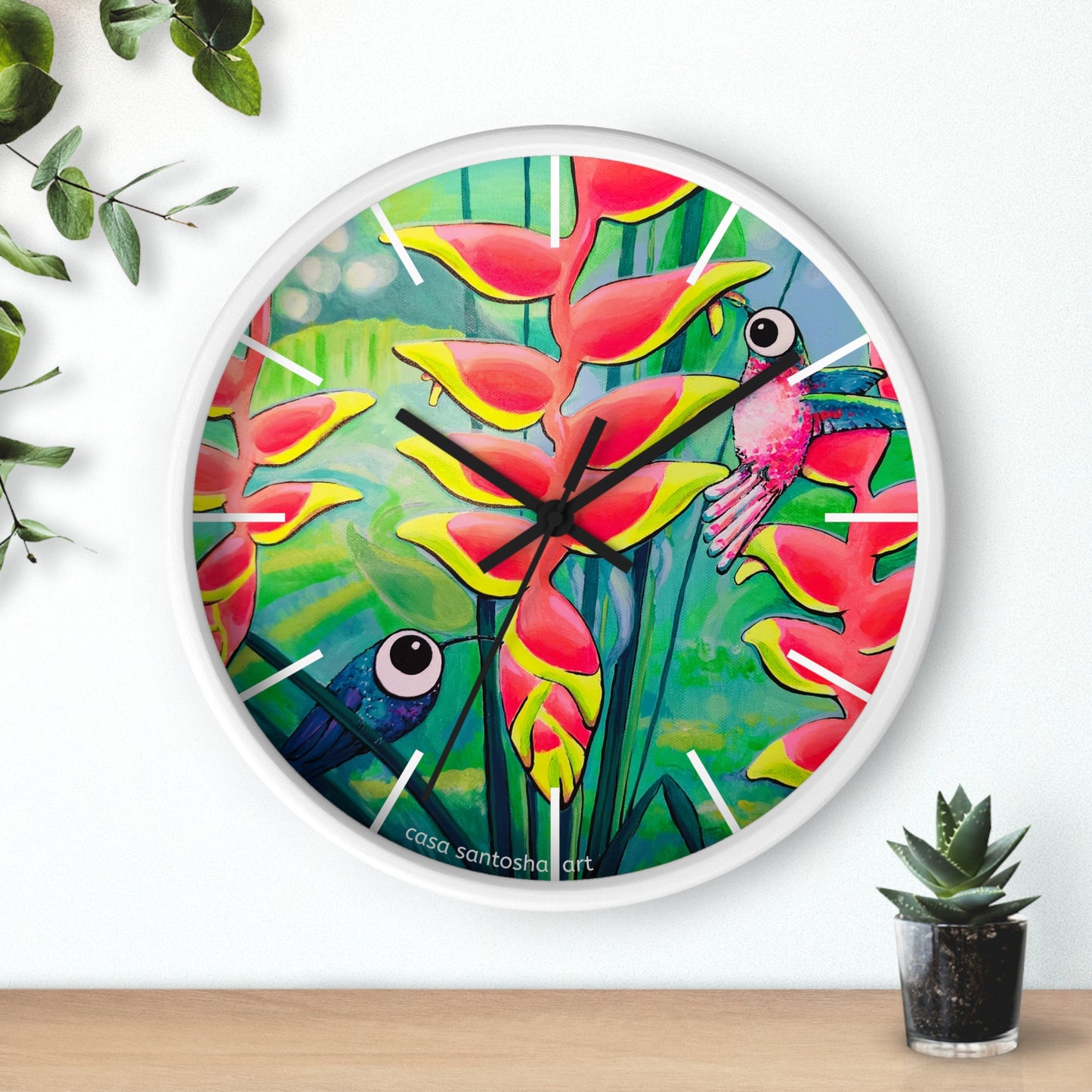 Cyclops Hummingbirds Pop Art Wall Clock