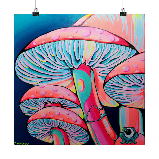 Trippy Mushrooms Giclée Art Poster