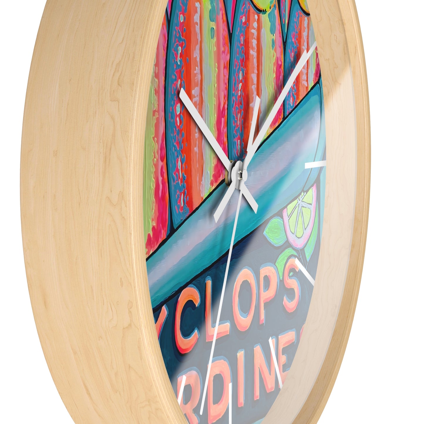 Neon Sardines Pop Art Wall Clock