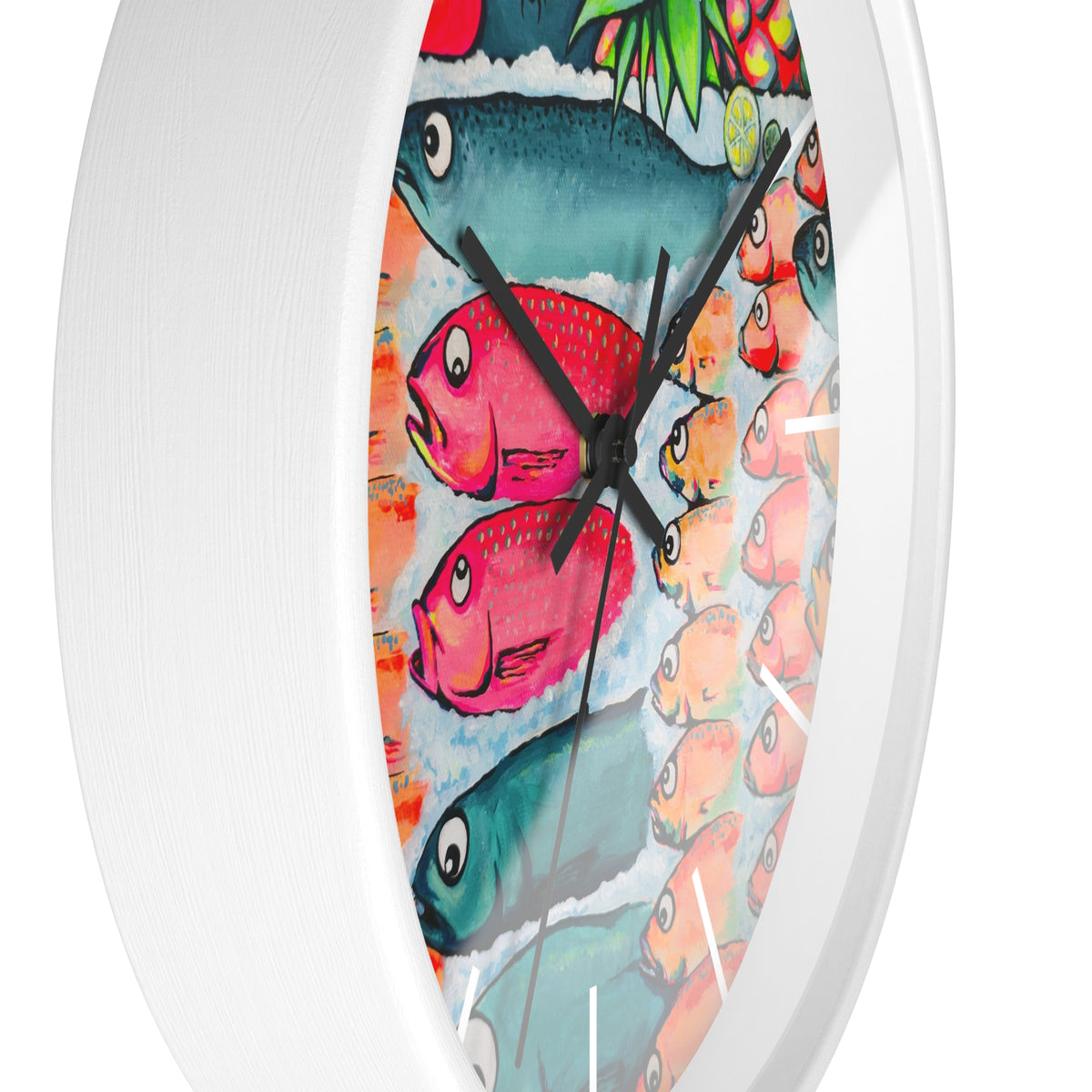 Neon Cabo Fish Market Pop Art Wall Clock