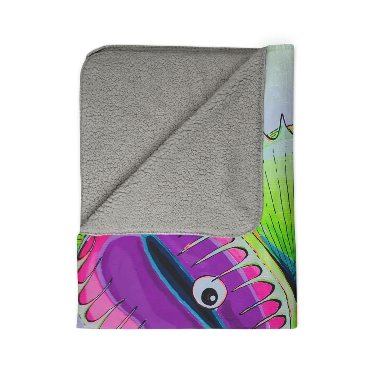 Cyclops Venus Fly Trap Fleece Sherpa Blanket