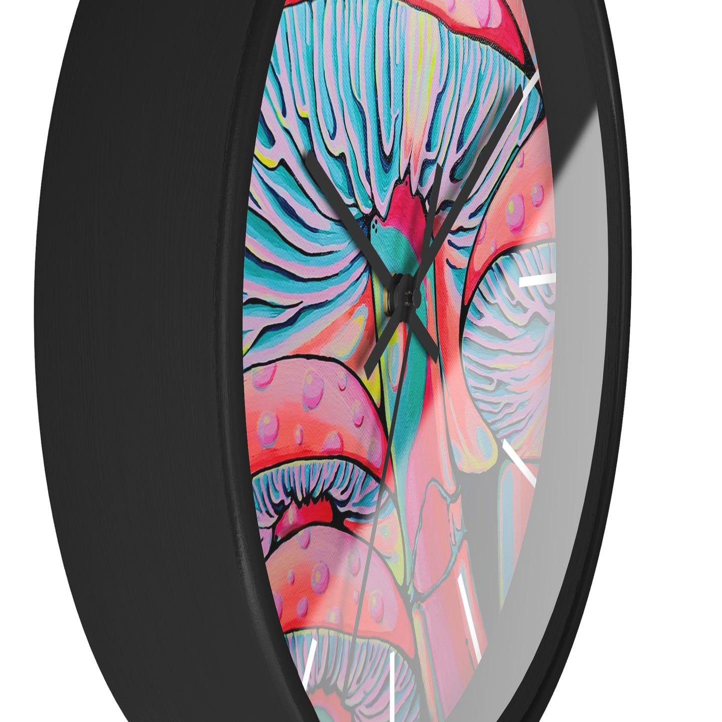 Trippy Mushrooms Pop Art Wall Clock