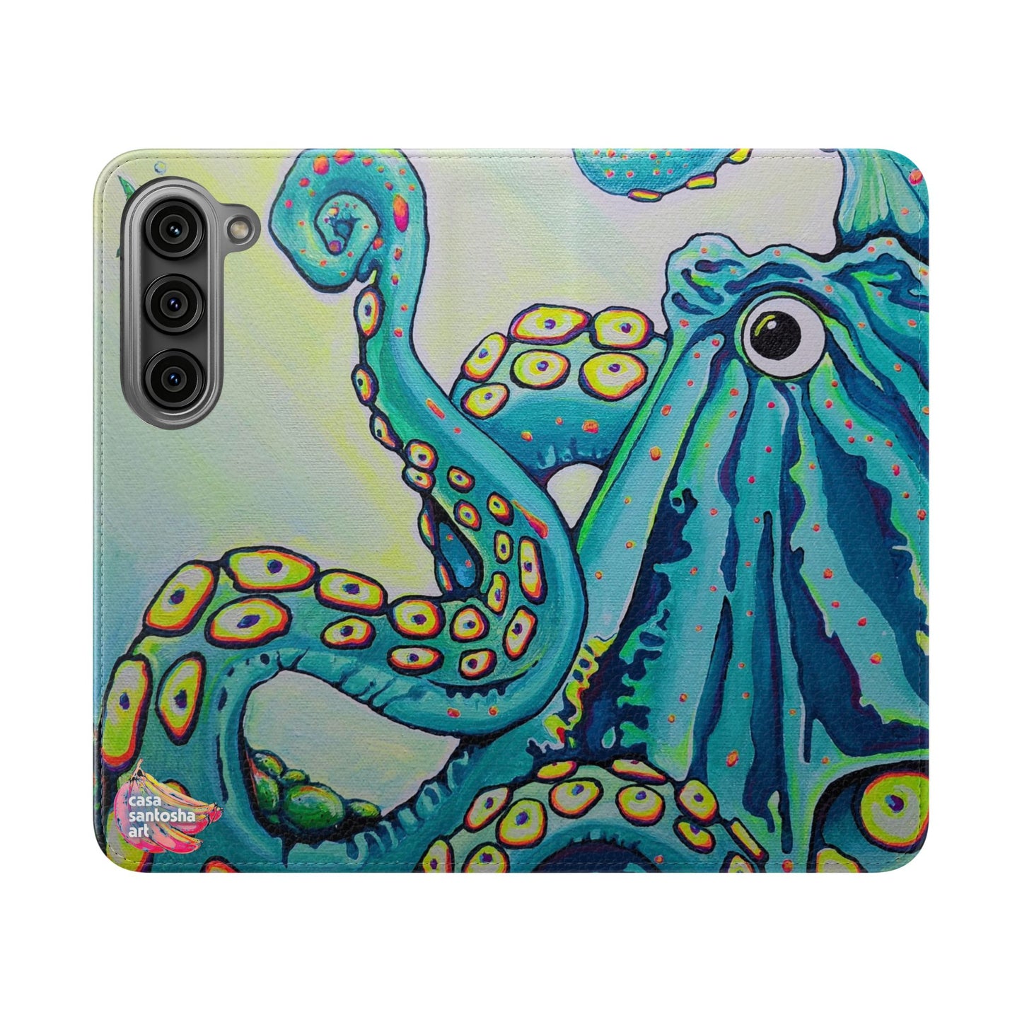 Cyclops Octopus Flip Phone Case – Wallet Cover with Card Slots