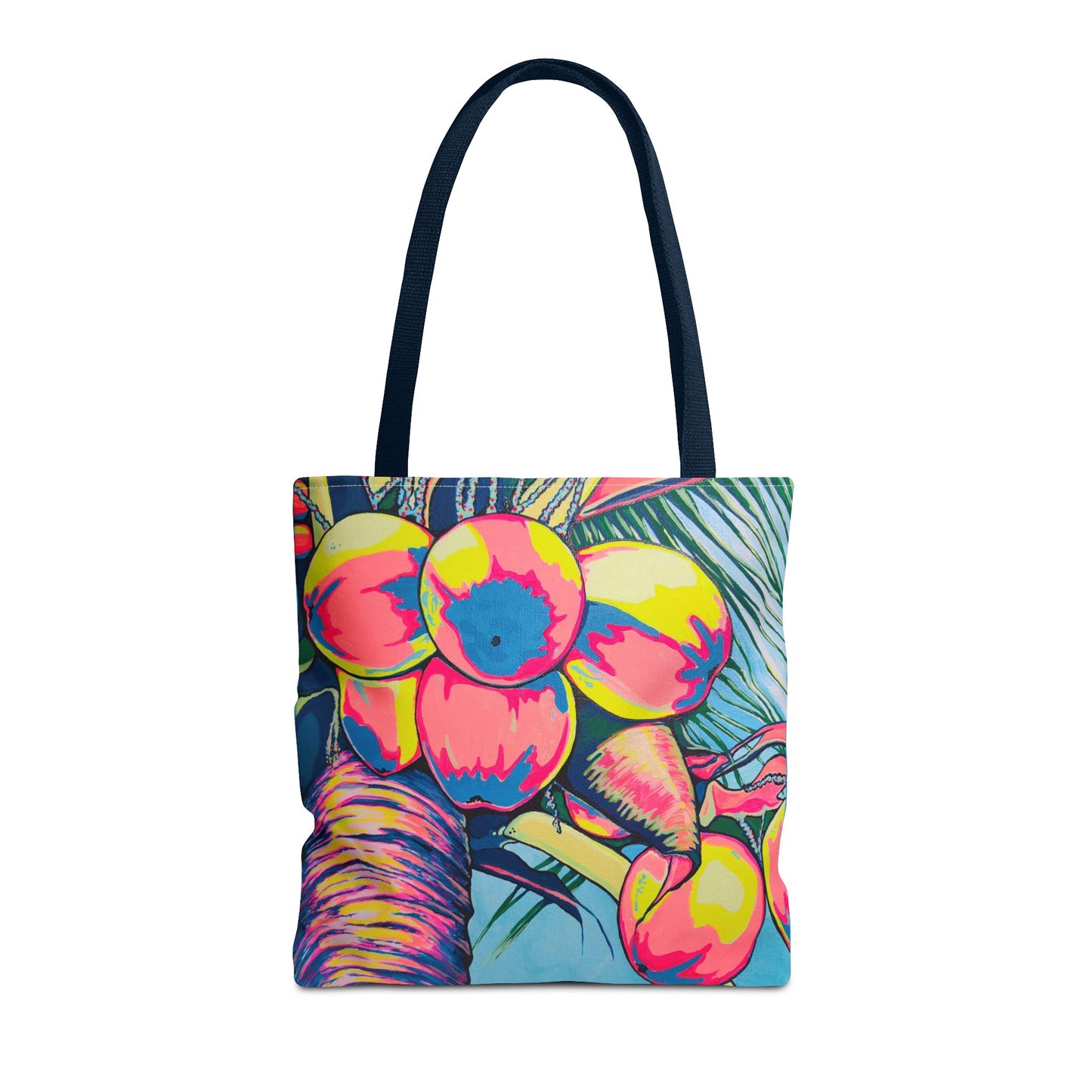 Premium Neon Coconuts Tote Bag, Original Artist Design, Reusable Shopping Tote, Eco-Friendly