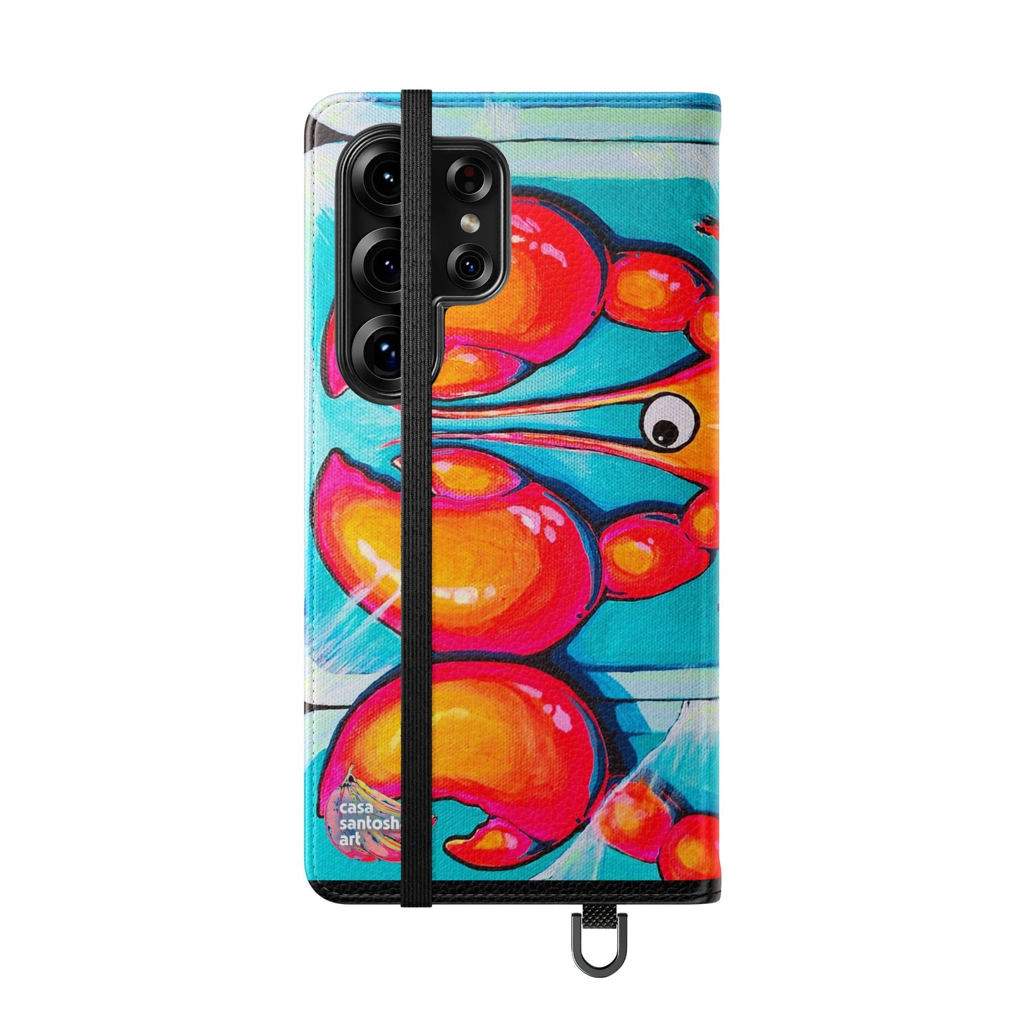 Neon Lobster Flip Phone Case – Wallet Cover with Card Slots