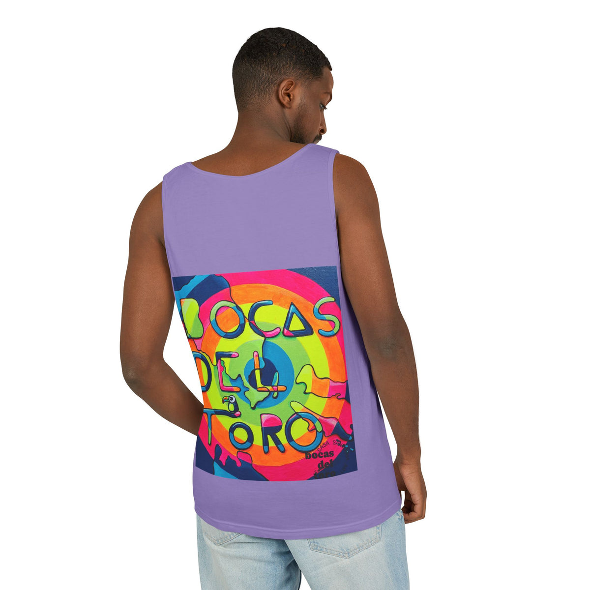 Unisex Bocas Del Toro Islands Tank Top - neon pop art by Casa Santosha Art