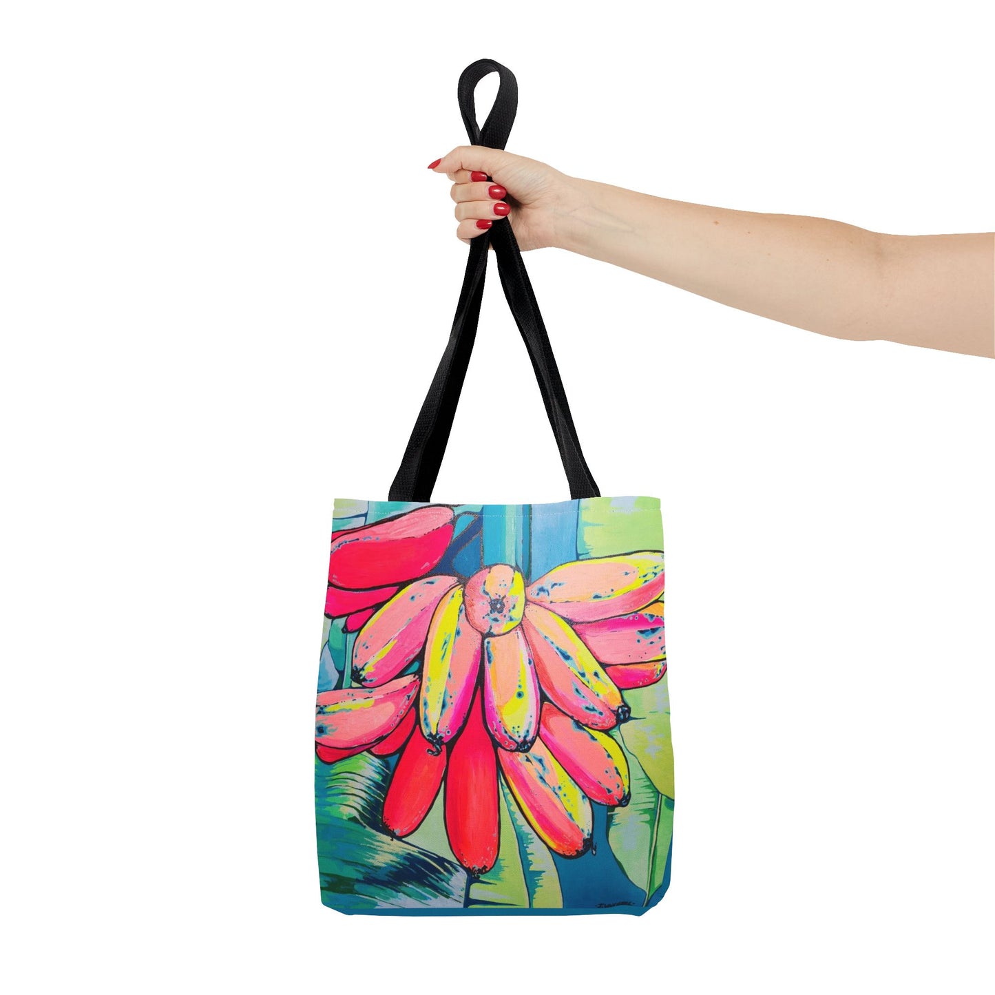 Premium Neon Primitivo Bananas Tote Bag, Original Artist Design, Reusable Shopping Tote, Eco-Friendly