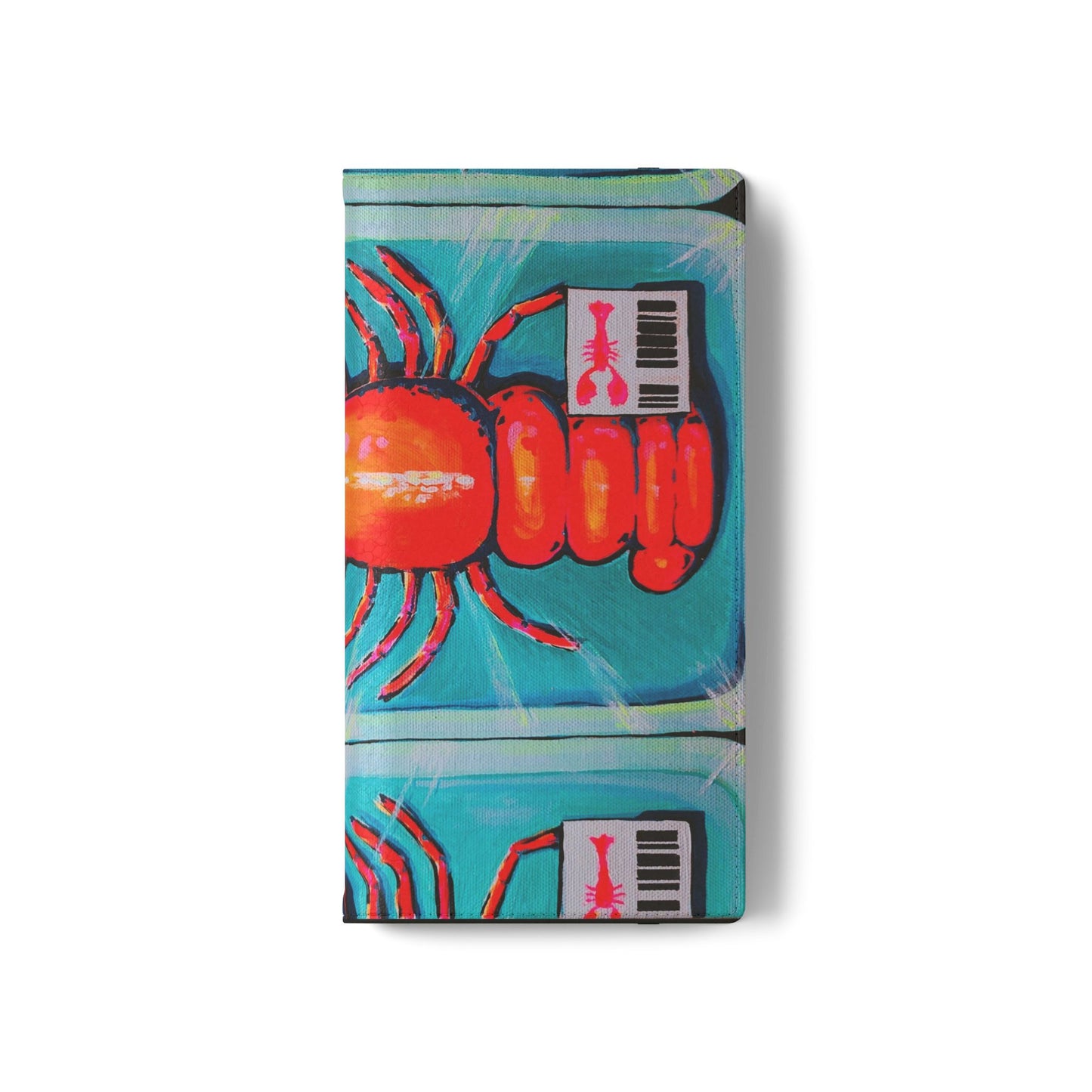 Neon Lobster Flip Phone Case – Wallet Cover with Card Slots