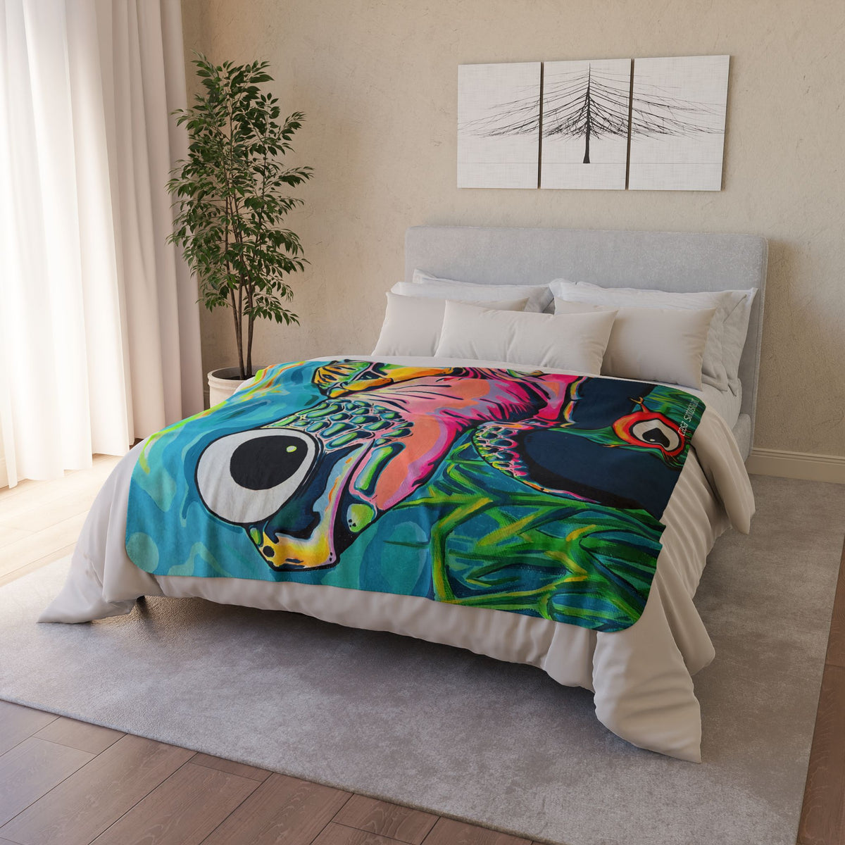 Cyclops Turtle Fleece Sherpa Blanket