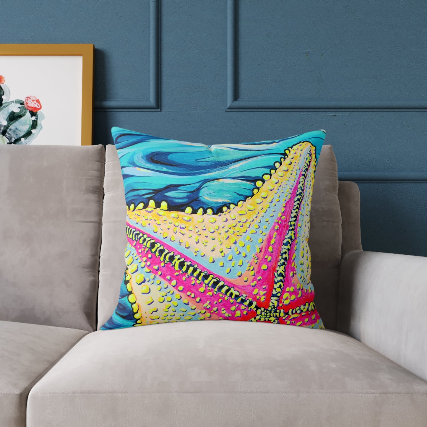 Starfish Beach Bocas Art Canvas Decorative Pillow