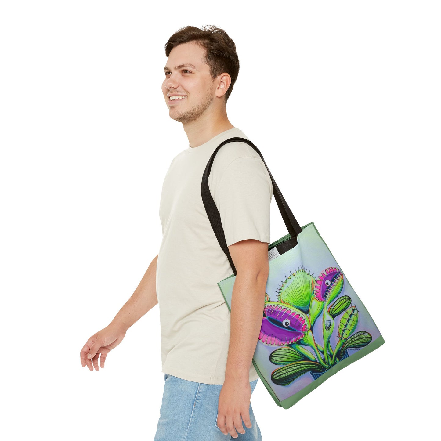 Premium Cyclops Venus Fly Trap Tote Bag, Original Artist Design, Reusable Shopping Tote,  Eco-Friendly