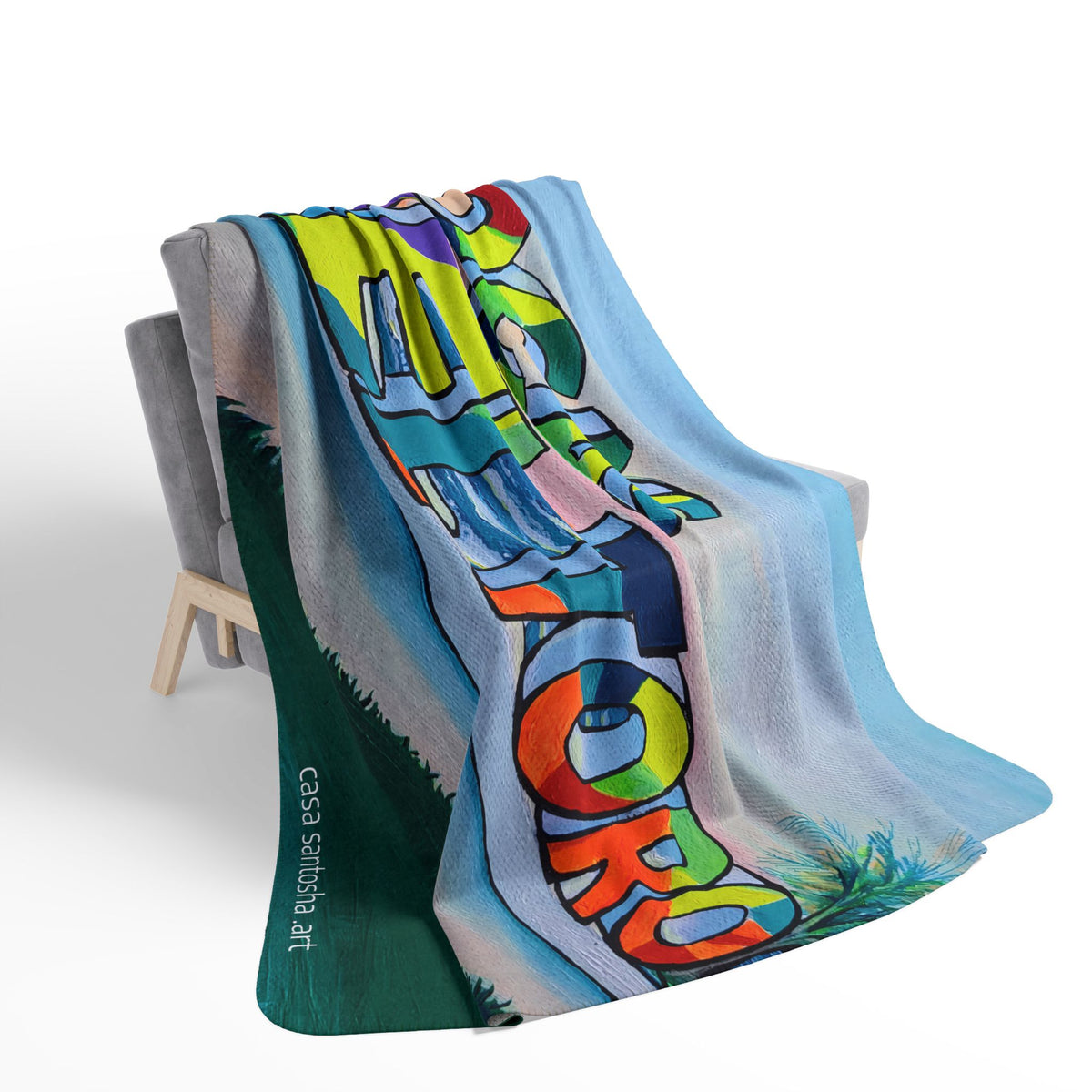 Bocas Del Toro Sign Fleece Sherpa Blanket