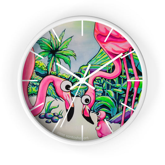 Cyclops Flamingo Family Pop Art Wall Clock