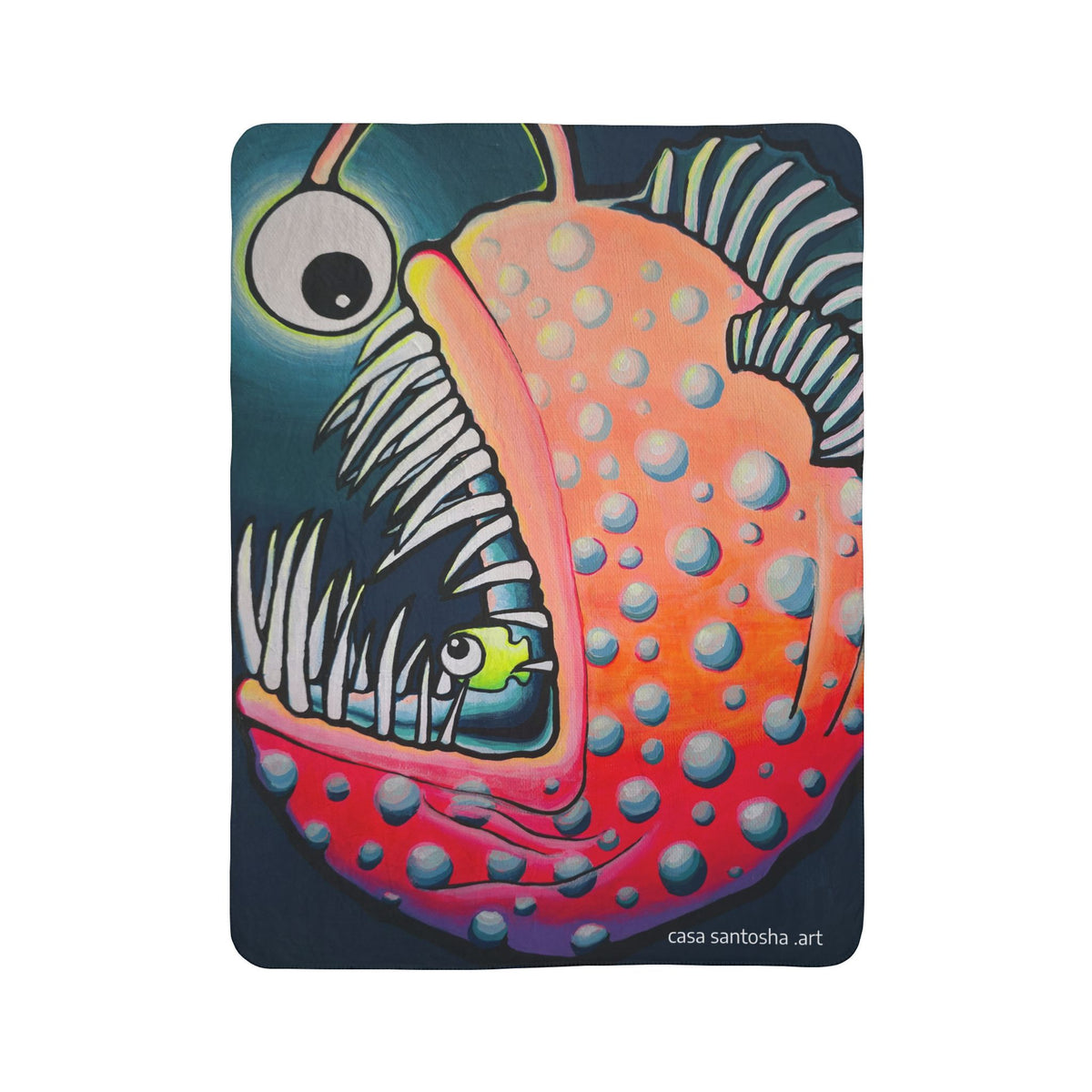 Cyclops Anglerfish Fleece Sherpa Blanket