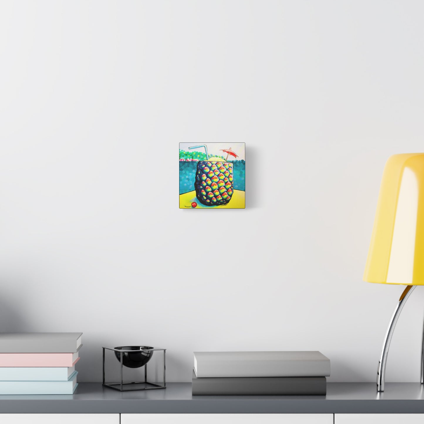 Neon Piña Colada Canvas Print, Original Artist Design, Home Decor, Wall Art
