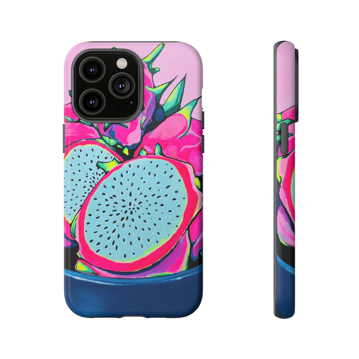 Coque de téléphone résistante Pitaya Rose Néon