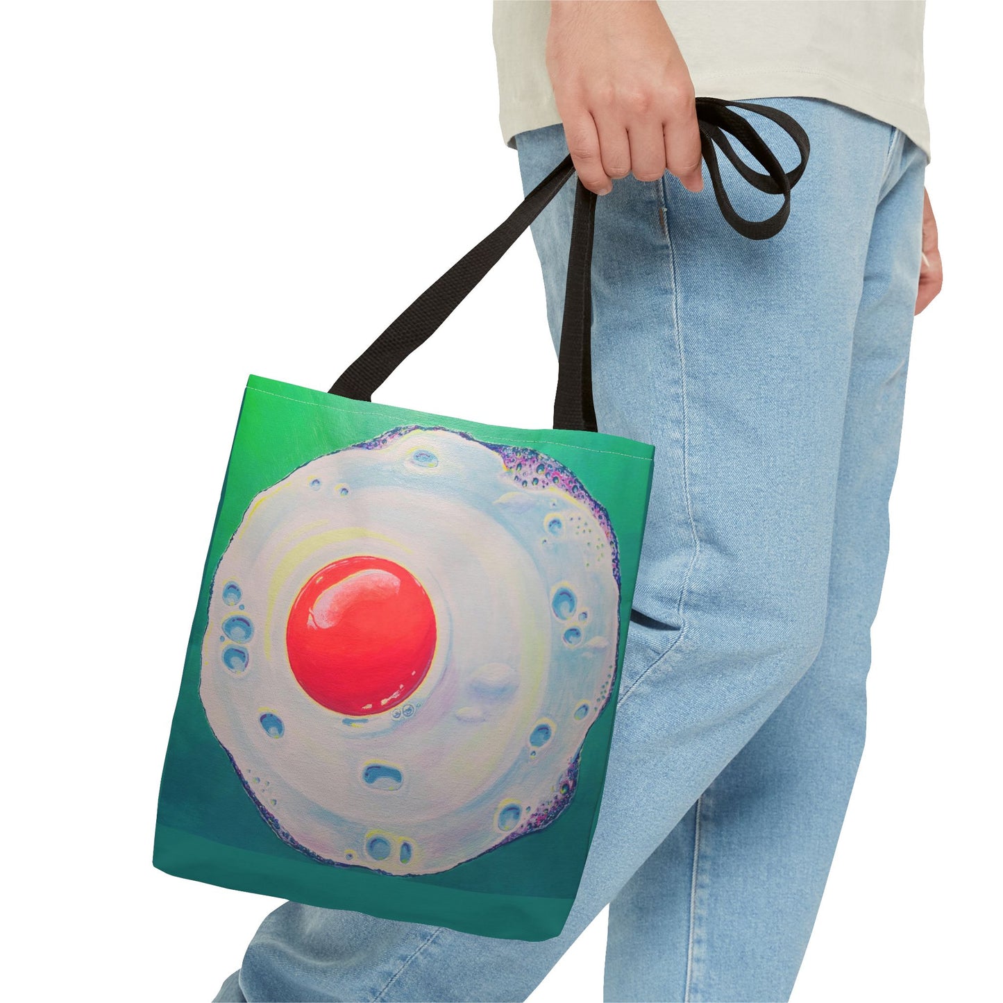 Premium Neon Fried Egg Tote Bag, Original Artist Design, Reusable Shopping Tote,  Eco-Friendly
