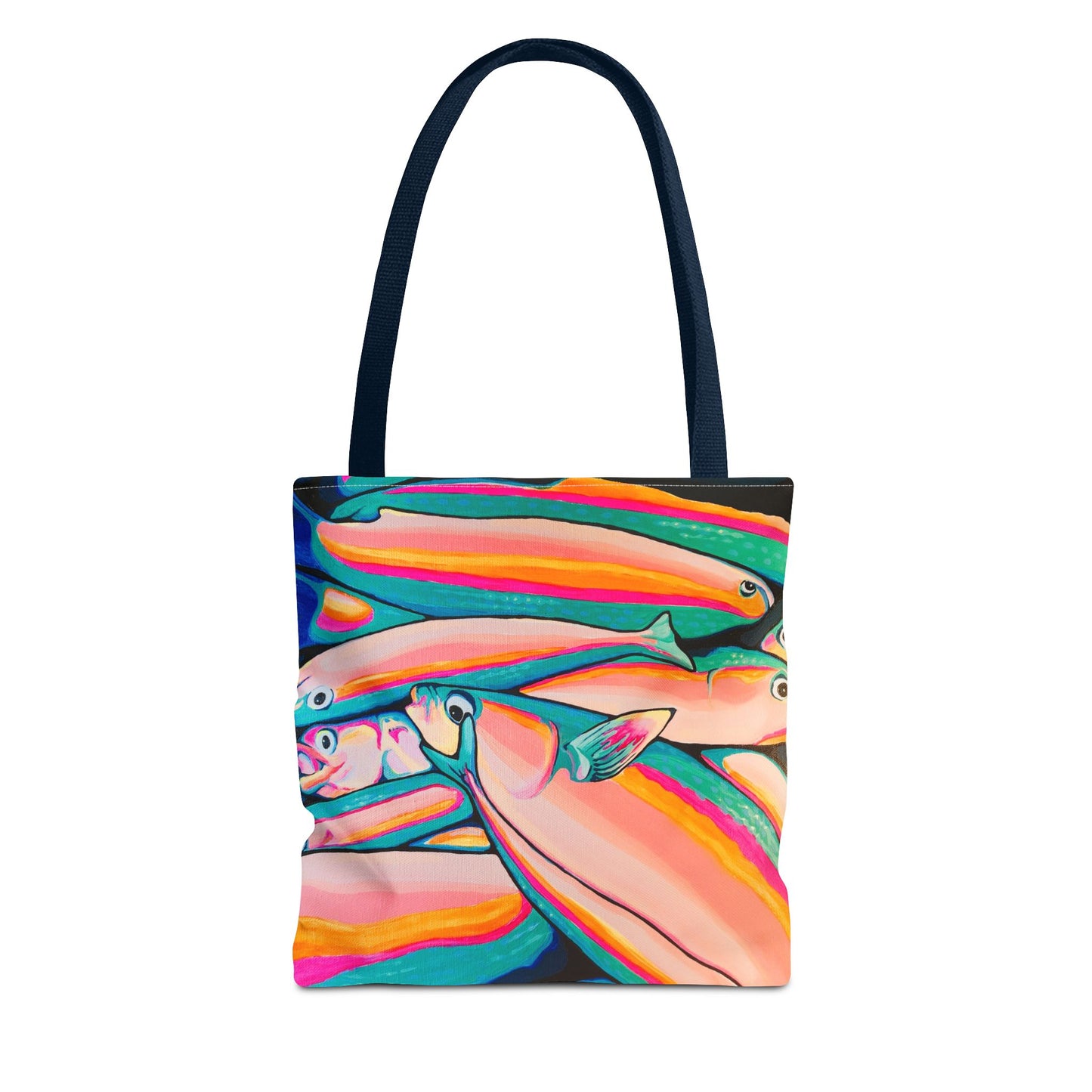 Premium Neon Fish Tote Bag, Original Artist Design, Reusable Shopping Tote, Eco-Friendly