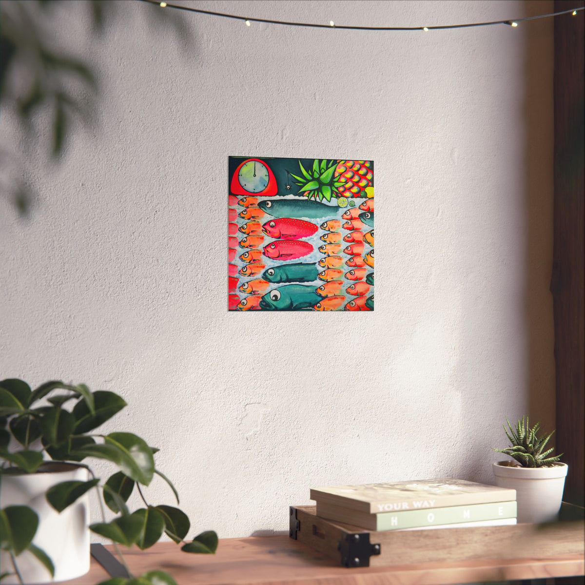 Neon Cabo Fish Market Giclée Art Poster