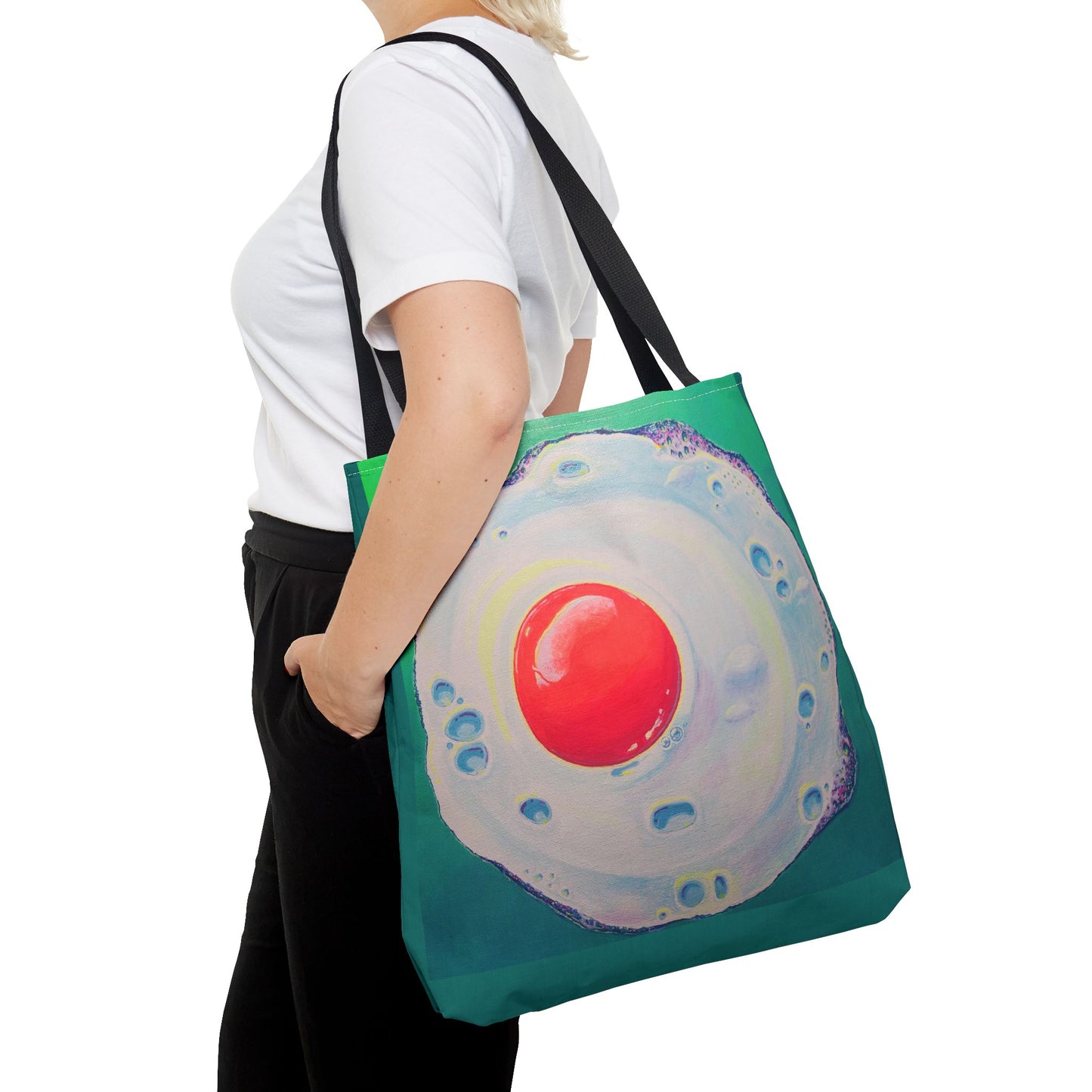 Premium Neon Fried Egg Tote Bag, Original Artist Design, Reusable Shopping Tote,  Eco-Friendly