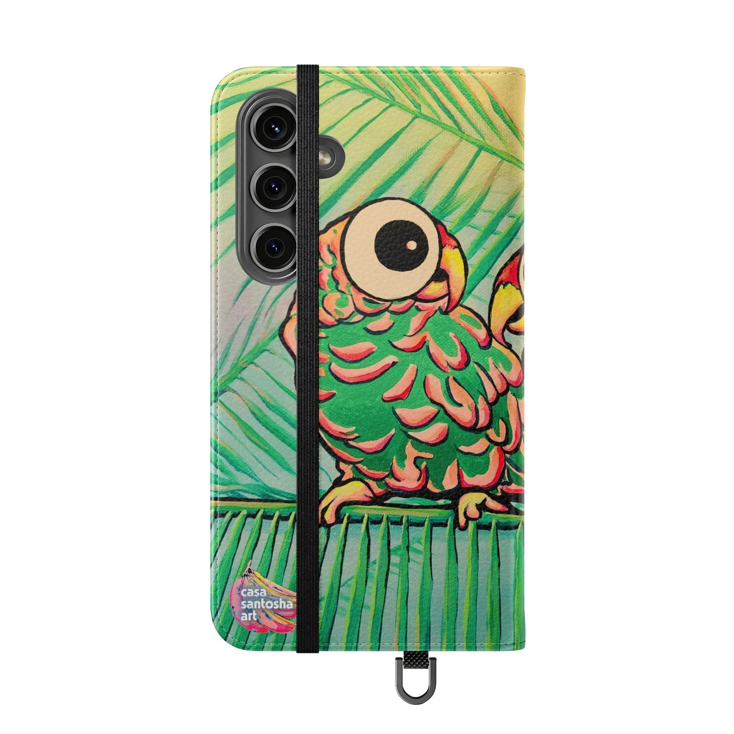 Chatty Cyclops Parrots Flip Phone Case – Wallet Cover with Card Slots