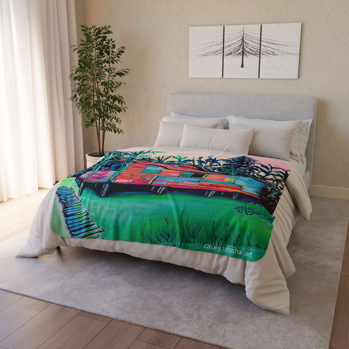 Luis Russell House Bocas Fleece Sherpa Blanket