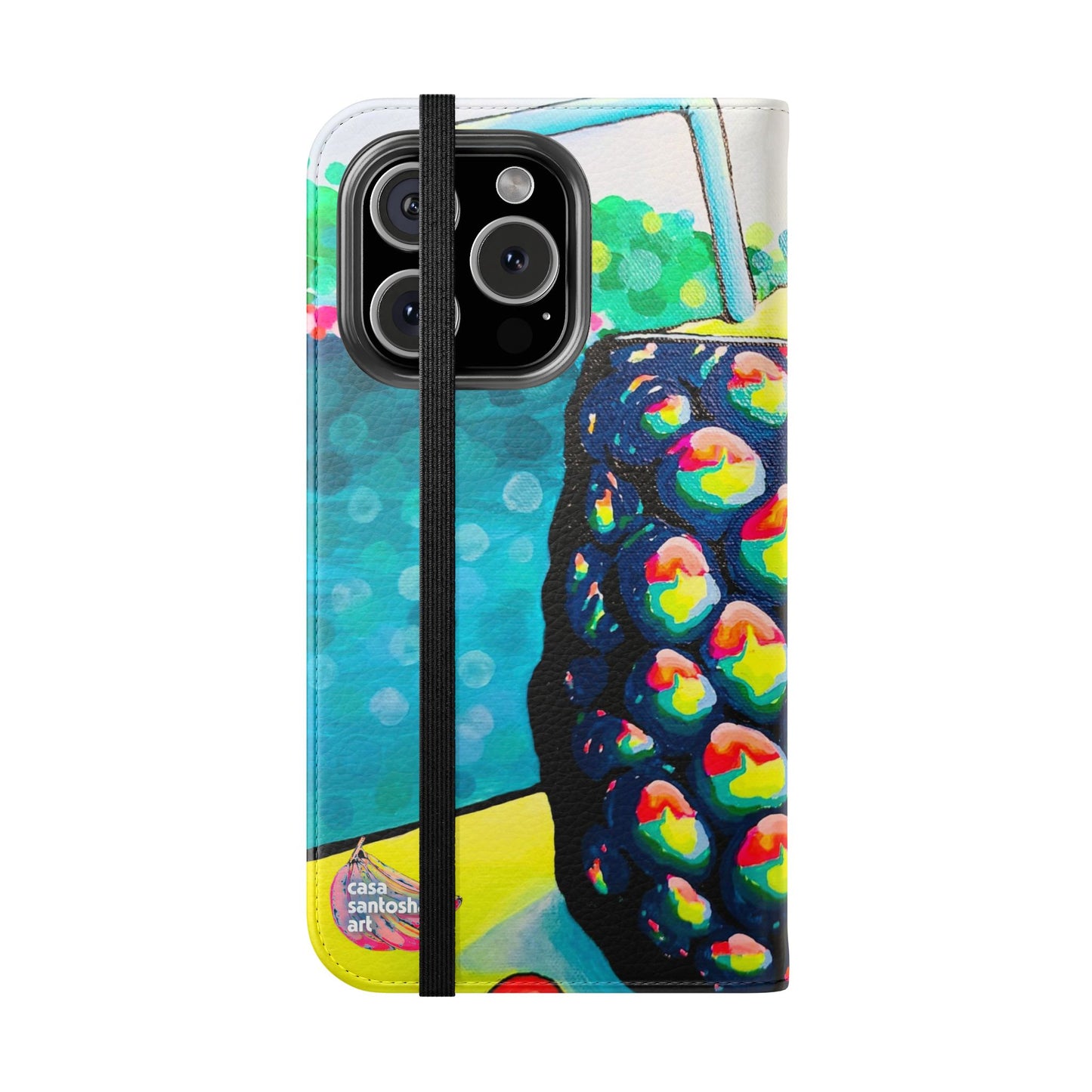 Neon Piña Colada Flip Phone Case – Wallet Cover with Card Slots