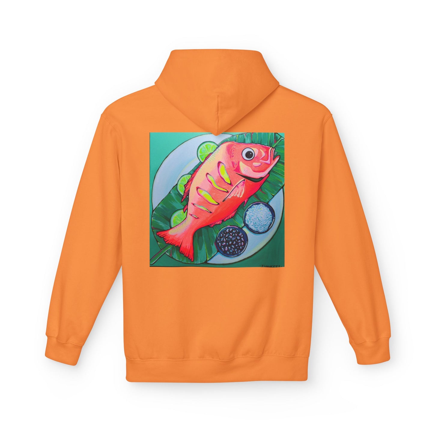 Unisex Neon Fried Fish Soft Hoodie