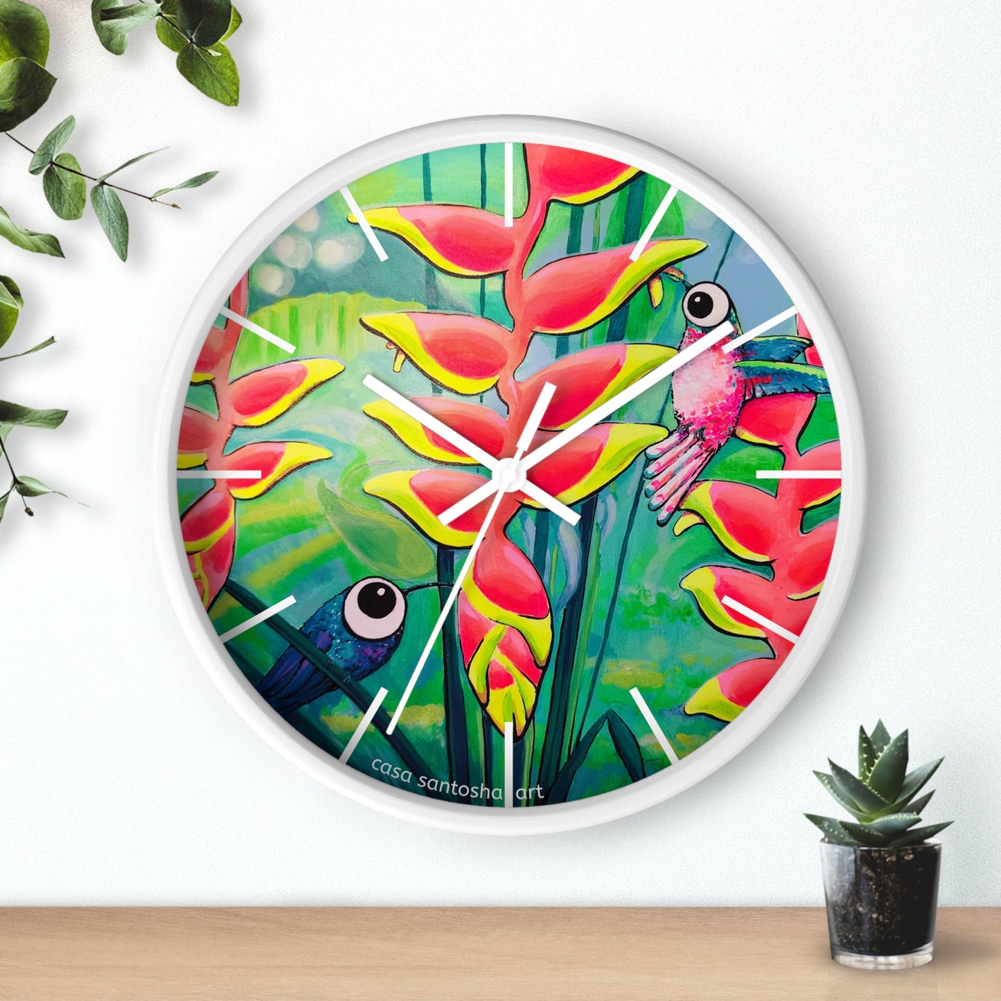 Cyclops Hummingbirds Pop Art Wall Clock