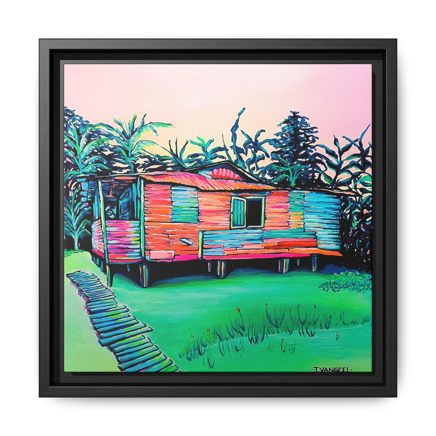 Framed Luis Russell House Bocas Canvas Print