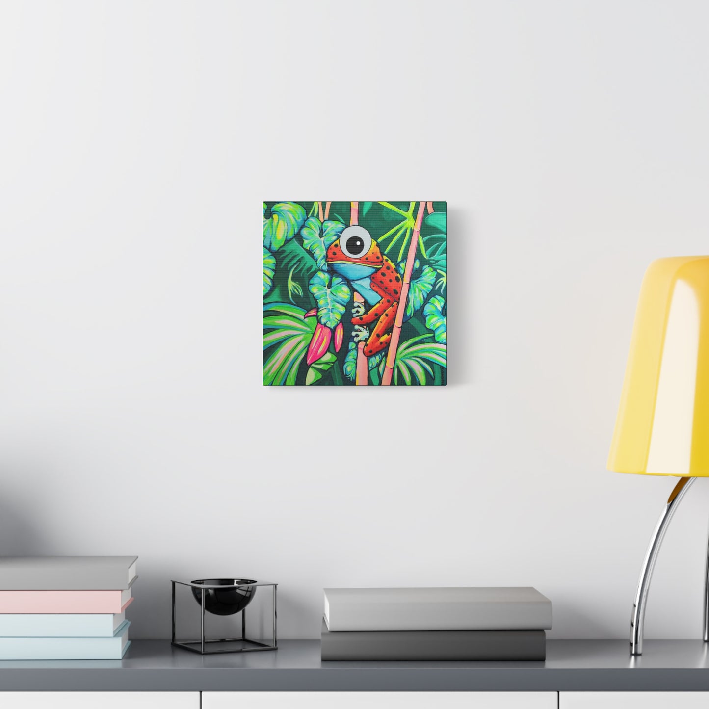Cyclops Red Frog Canvas Wall Art