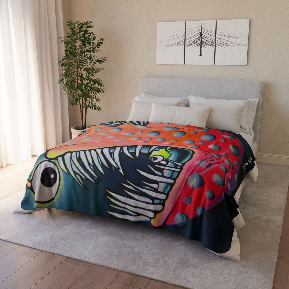 Cyclops Anglerfish Fleece Sherpa Blanket