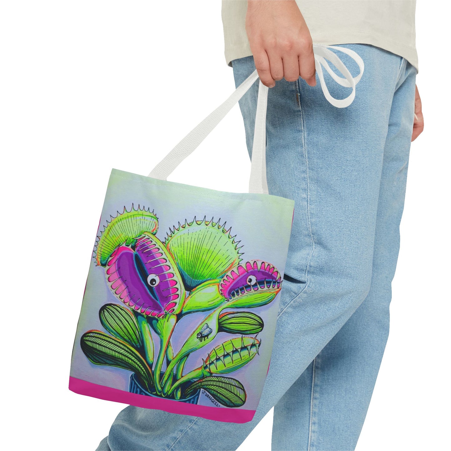 Premium Cyclops Venus Fly Trap Tote Bag, Original Artist Design, Reusable Shopping Tote,  Eco-Friendly